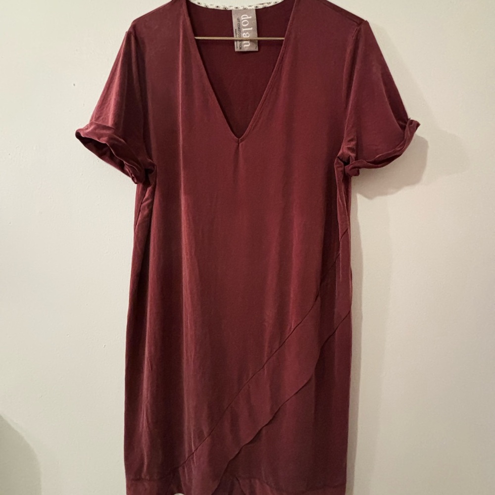 Dolan Left Coast Collection Deep Red V-Neck Mini Dress